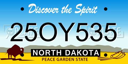25OY535 North Dakota License Plate
