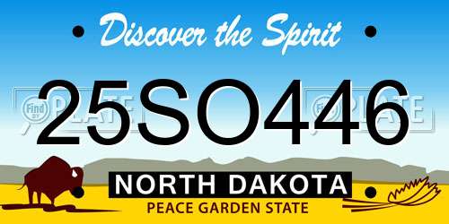 25SO446 North Dakota License Plate