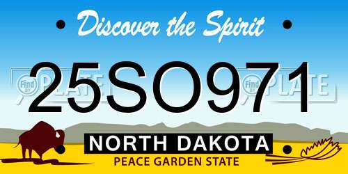 25SO971 North Dakota License Plate