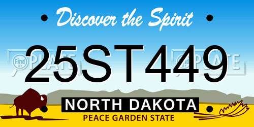 25ST449 North Dakota License Plate