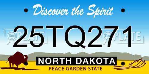 25TQ271 North Dakota License Plate