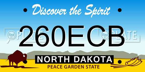 260ECB North Dakota License Plate