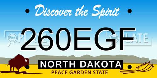 260EGF North Dakota License Plate