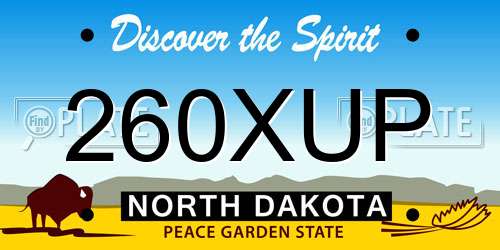 260XUP North Dakota License Plate