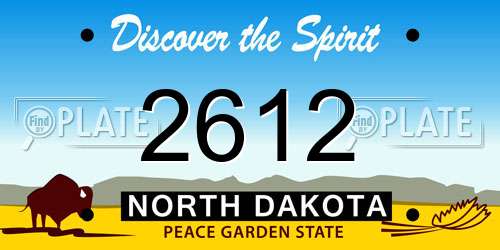 2612 North Dakota License Plate