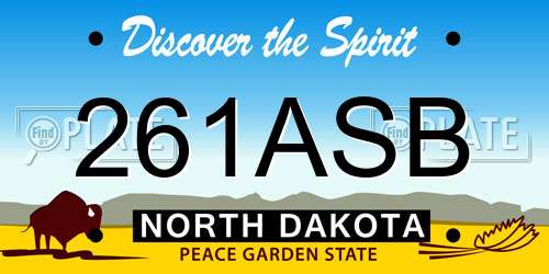 261ASB North Dakota License Plate