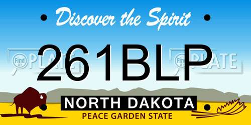 261BLP North Dakota License Plate