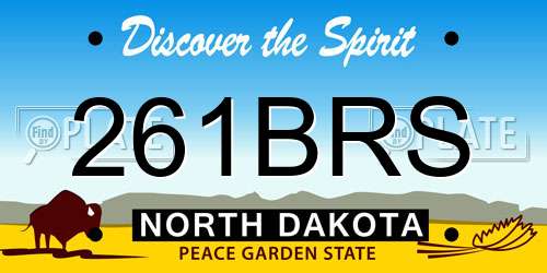 261BRS North Dakota License Plate