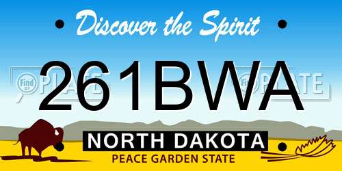 261BWA North Dakota License Plate
