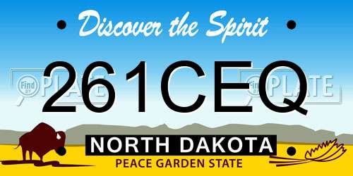 261CEQ North Dakota License Plate