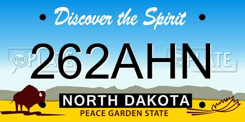 262AHN North Dakota License Plate