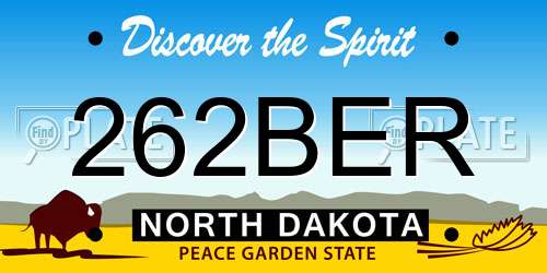 262BER North Dakota License Plate
