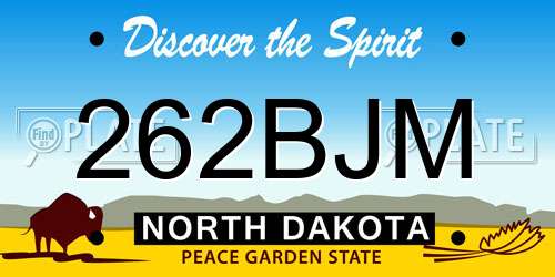 262BJM North Dakota License Plate