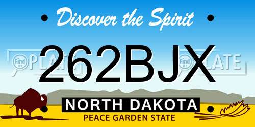 262BJX North Dakota License Plate