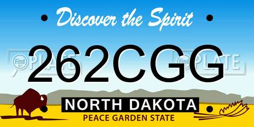 262CGG North Dakota License Plate