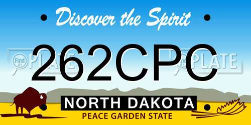 262CPC North Dakota License Plate