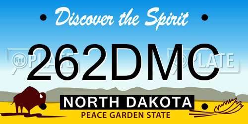 262DMC North Dakota License Plate