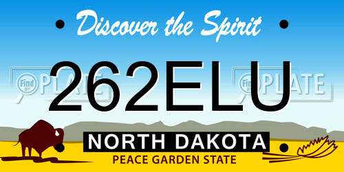 262ELU North Dakota License Plate
