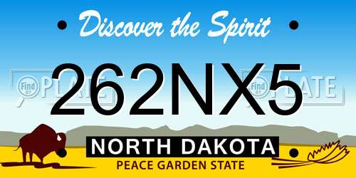 262NX5 North Dakota License Plate
