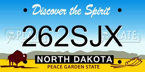 262SJX North Dakota License Plate