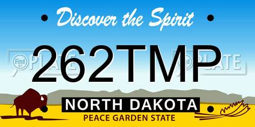 262TMP North Dakota License Plate
