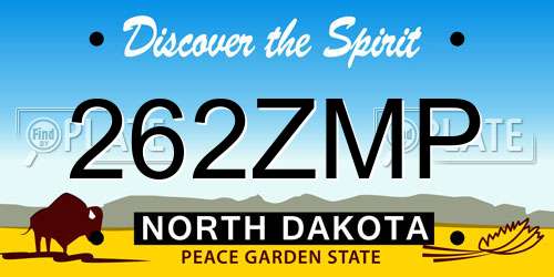 262ZMP North Dakota License Plate
