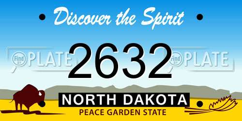 2632 North Dakota License Plate