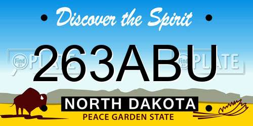263ABU North Dakota License Plate
