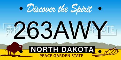 263AWY North Dakota License Plate