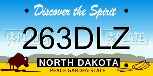 263DLZ North Dakota License Plate