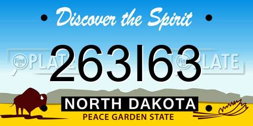 263I63 North Dakota License Plate