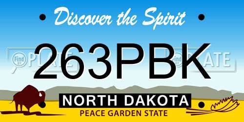 263PBK North Dakota License Plate