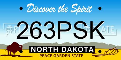 263PSK North Dakota License Plate