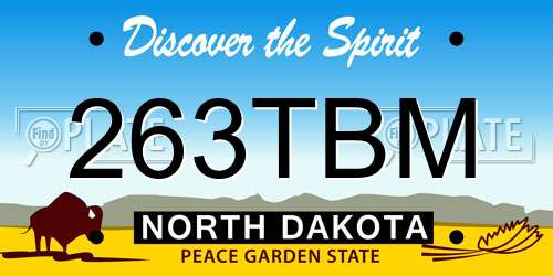263TBM North Dakota License Plate