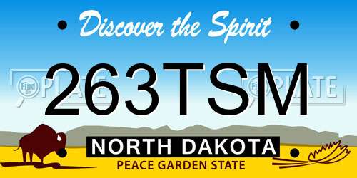 263TSM North Dakota License Plate