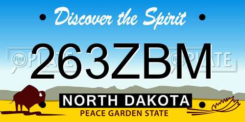 263ZBM North Dakota License Plate