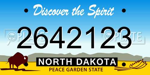 2642123 North Dakota License Plate