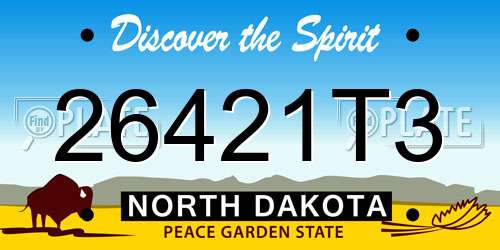 26421T3 North Dakota License Plate
