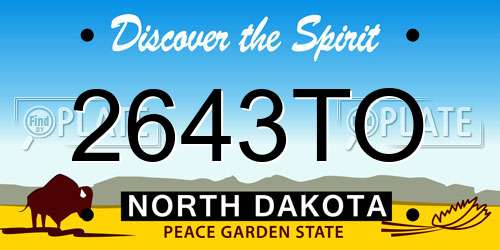 2643TO North Dakota License Plate