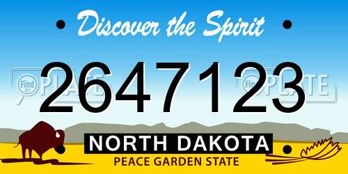 2647123 North Dakota License Plate