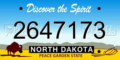 2647173 North Dakota License Plate