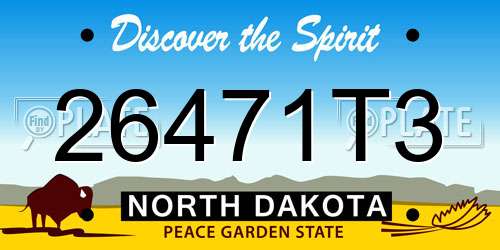 26471T3 North Dakota License Plate