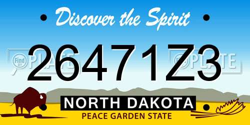 26471Z3 North Dakota License Plate