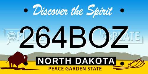 264BOZ North Dakota License Plate