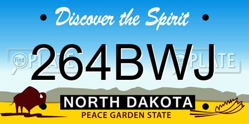 264BWJ North Dakota License Plate
