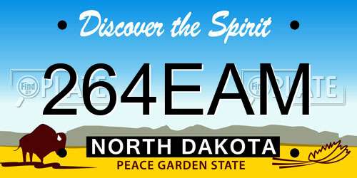 264EAM North Dakota License Plate