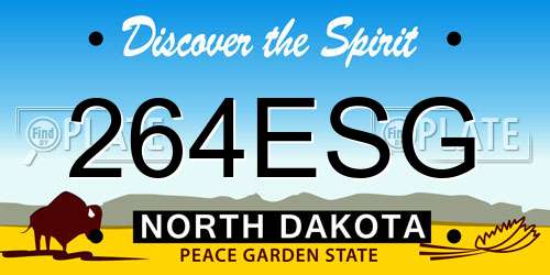 264ESG North Dakota License Plate