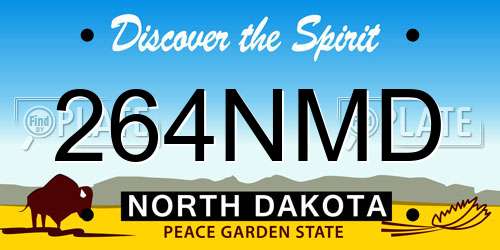 264NMD North Dakota License Plate