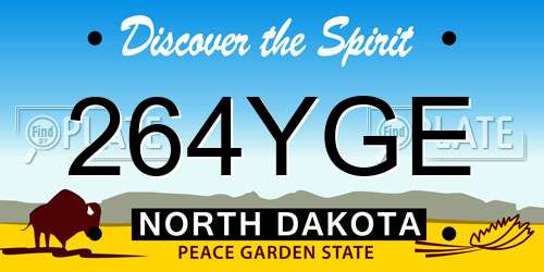 264YGE North Dakota License Plate