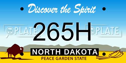 265H North Dakota License Plate